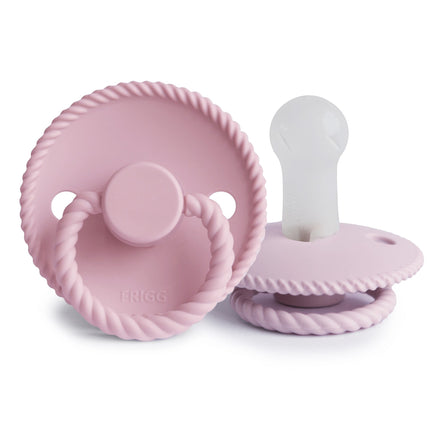 Ciuccio Frigg Taglia 2 Corda per bambini Rosa/Soft Lilac Silicone 2-Pack