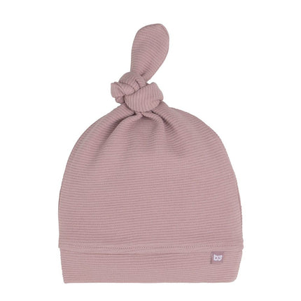 Cappello per bebè con bottoni in puro rosa antico