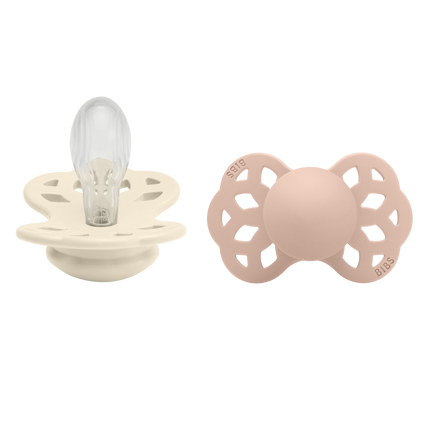 Ciuccio BIBS Taglia 2 in silicone simmetrico Avorio/Blush 2 pezzi