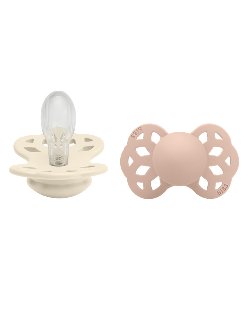 Ciuccio BIBS Taglia 2 in silicone simmetrico Avorio/Blush 2 pezzi