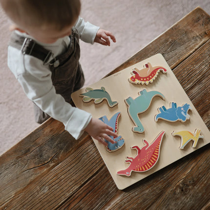 Mushie Puzzle Dino di legno