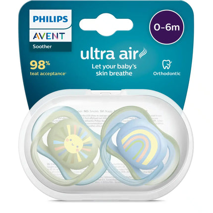 Philips Avent Ciuccio +0 mesi Air Sun/ Rainbow Boy