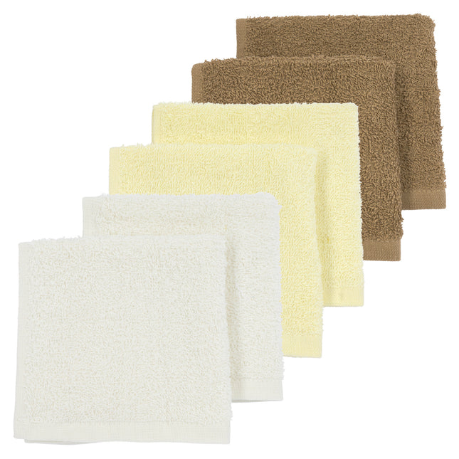 Meyco Mouth Cloth 6St Basic Terry Offwwhite/Soft Yellow/Toffee