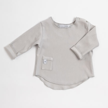 Bamboom Baby Shirt Manica Lunga Grigio/Avorio