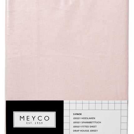 Meyco Lenzuolo a pieghe Jersey Rosa Chiaro 60x120cm 2 pezzi