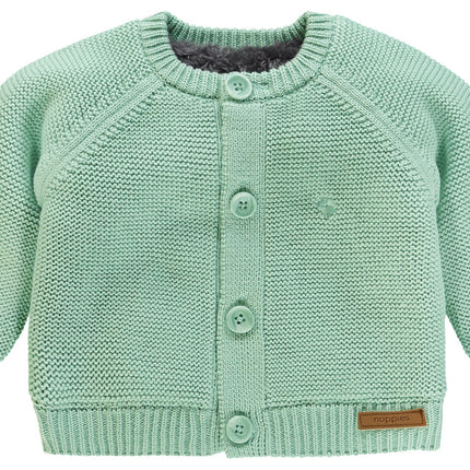 Noppies Baby Cardigan Fodera Teddy Grigio Menta