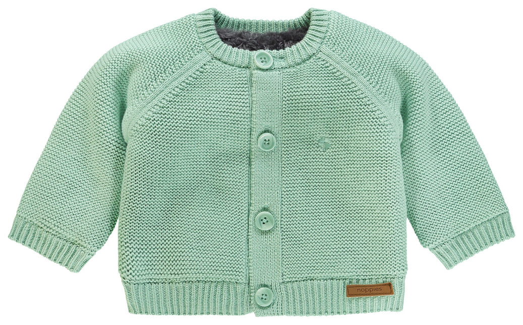 Noppies Baby Cardigan Fodera Teddy Grigio Menta