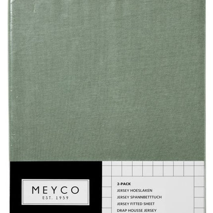 Meyco Lenzuolo a Coperta Jersey Verde Foresta 60x120cm 2 pezzi