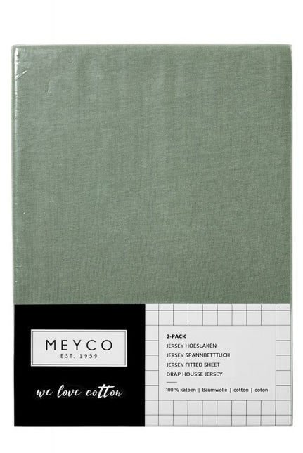 Meyco Lenzuolo a Coperta Jersey Verde Foresta 60x120cm 2 pezzi