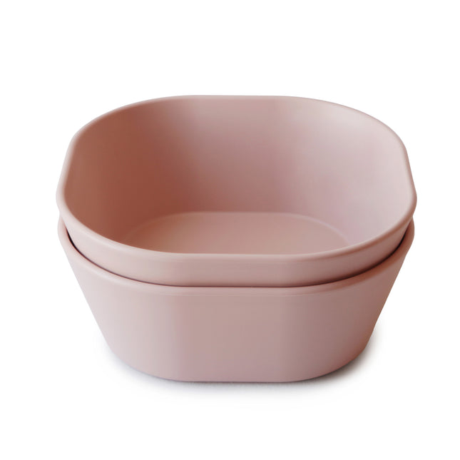 Mushie Baby Bowl Square Blush 2pcs