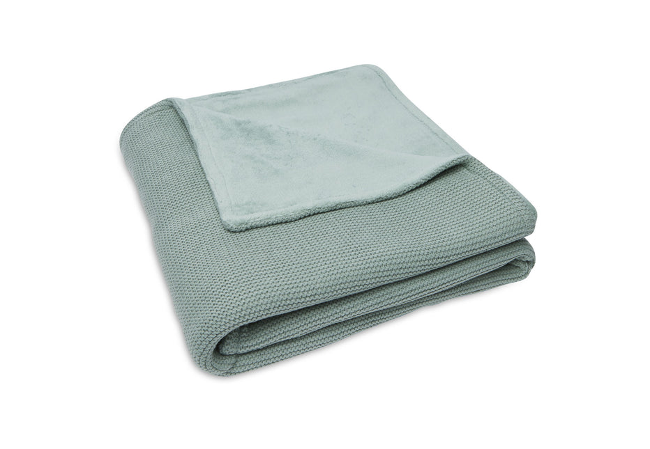 Coperta da letto Jollein Basic Knit Verde Foresta/Pile 100x150cm