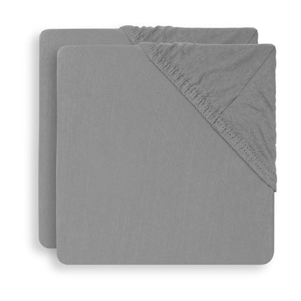 Lenzuolo Jollein Jersey Box Materasso Grigio Tempesta 75x95cm 2 pezzi