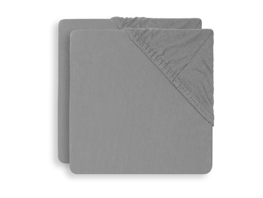 Lenzuolo Jollein Jersey Box Materasso Grigio Tempesta 75x95cm 2 pezzi