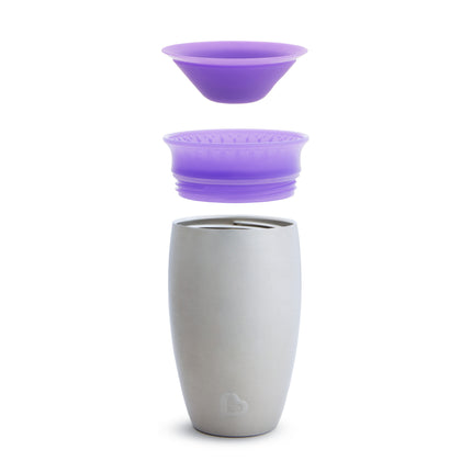 Tazza per bere Munchkin Miracle Sippy Cup Viola in acciaio inox