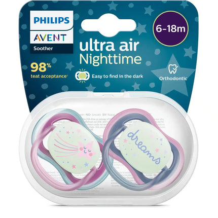 Philips Avent Succhietto +6 mesi Air Night Star/Dream