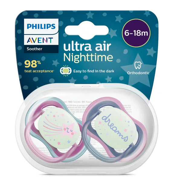 Philips Avent Succhietto +6 mesi Air Night Star/Dream