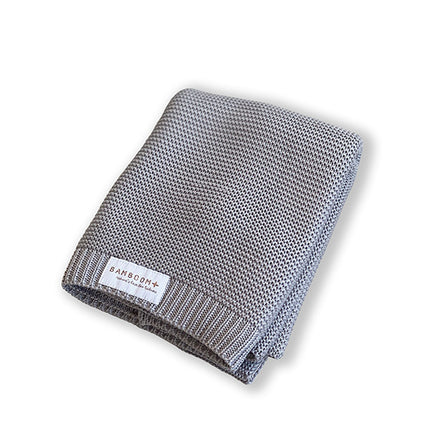 Bamboom Coperta per culla lavorata a maglia Grigio caldo 75x100cm