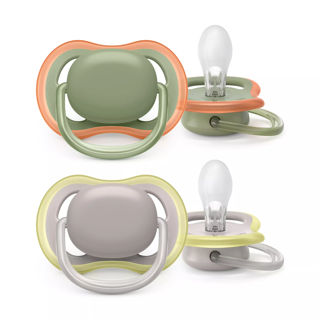 Philips Avent Ciuccio Air + 6Mesi Grigio/Oliva 2 pezzi