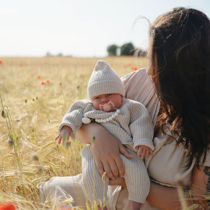 Maglione Mushie Baby a maglia grossa Beige