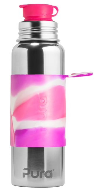 Pura Borraccia in Acciaio Inox 850Ml Set Rosa Swirl 3 pezzi