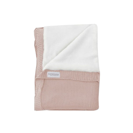 Bamboom Coperta per culla in maglia doppio spugna rosa 75x100cm