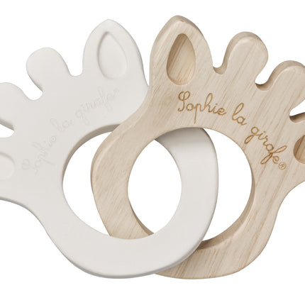 Anello di dentizione Sophie the Giraffe So'Pure in gomma/legno