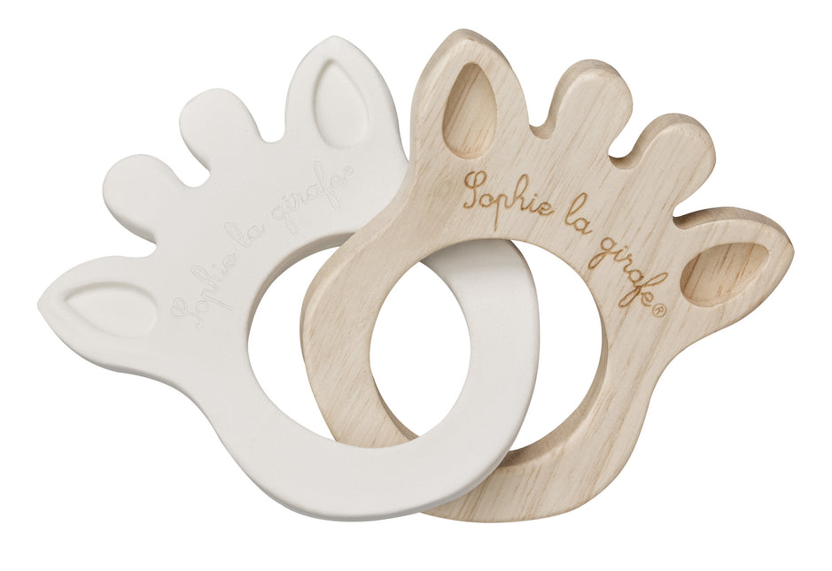 Anello di dentizione Sophie the Giraffe So'Pure in gomma/legno