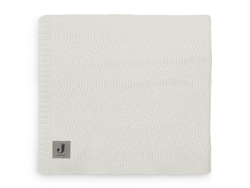 Coperta da letto Jollein River Knit Cream White 100x150cm