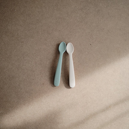 Mushie Baby Spoon Set Blu/Shifting Sand 2pcs