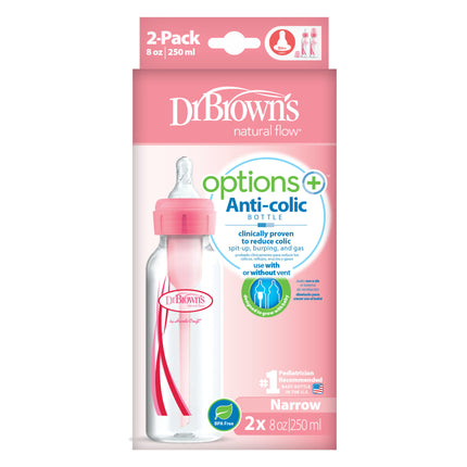 Il dott. Brown's Options+bottiglia standard 250ml duopack rosa