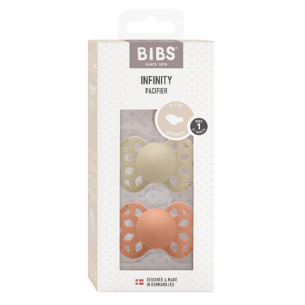 Ciuccio BIBS Misura 1 in silicone anatomico Vaniglia/Pesce 2 pezzi