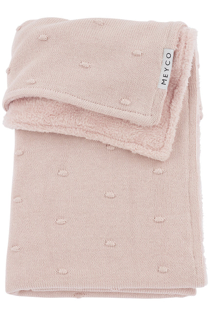 Meyco Coperta per letto Teddy Mini Knots Soft Pink