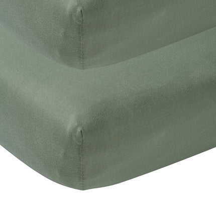 Meyco Lenzuolo a Coperta Jersey Verde Foresta 40x80/90 cm 2 pezzi