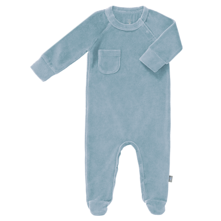 Fresk Pigiama bambino Velours Con Piedi Blu Nebbia