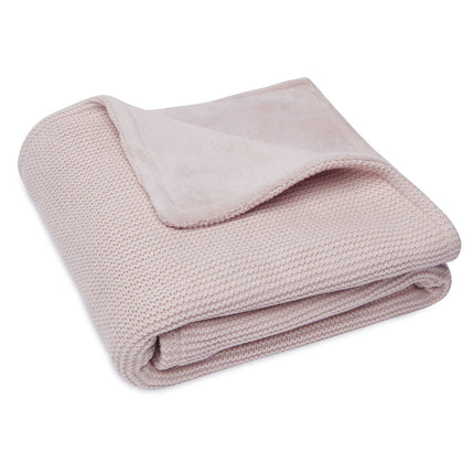 Coperta per culla Jollein Basic Knit Rosa pallido/pile 75x100 cm