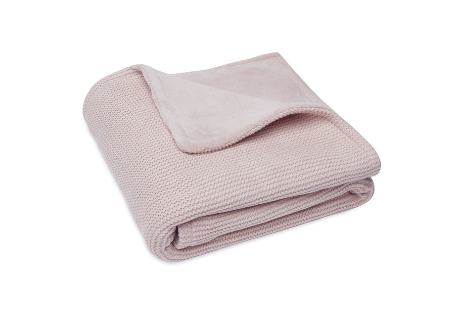 Coperta per culla Jollein Basic Knit Rosa pallido/pile 75x100 cm