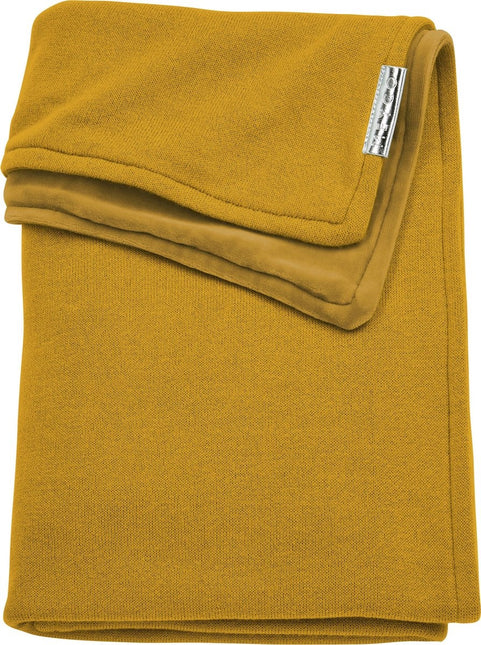 Meyco Coperta per letto in maglia di velluto Basic 100x150 giallo zibellino