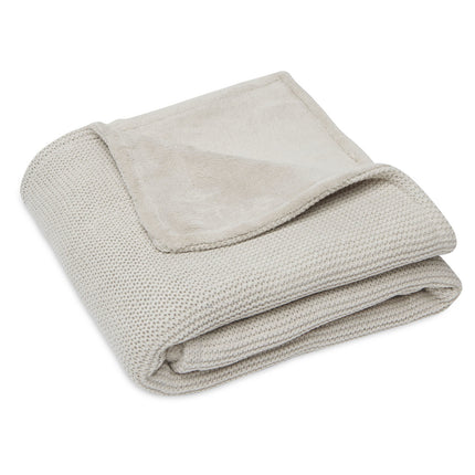 Coperta per culla Jollein Basic Knit Nougat/Fleece 75x100cm