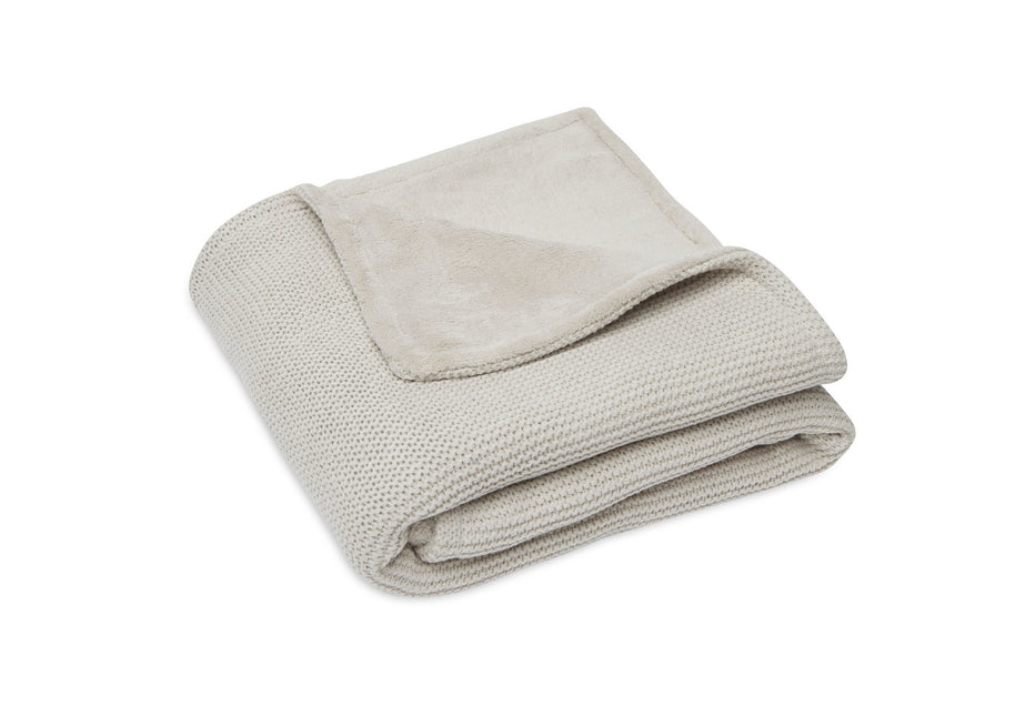 Coperta per culla Jollein Basic Knit Nougat/Fleece 75x100cm