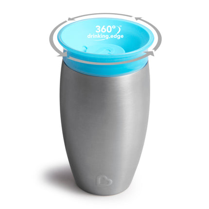 Tazza per bere Munchkin Miracle Sippy Cup blu in acciaio inossidabile