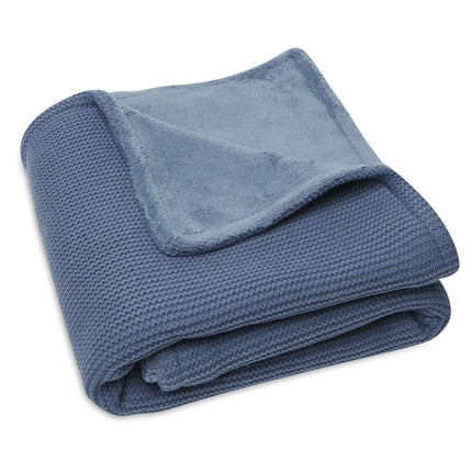 Coperta per culla Jollein Basic Knit Jeans Blu/Pile 75x100cm