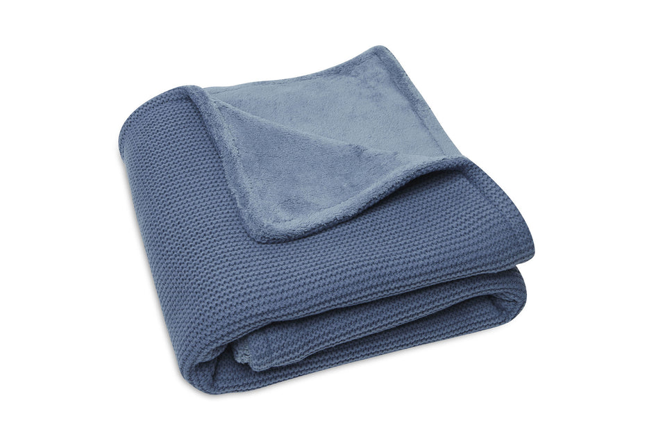 Coperta per culla Jollein Basic Knit Jeans Blu/Pile 75x100cm