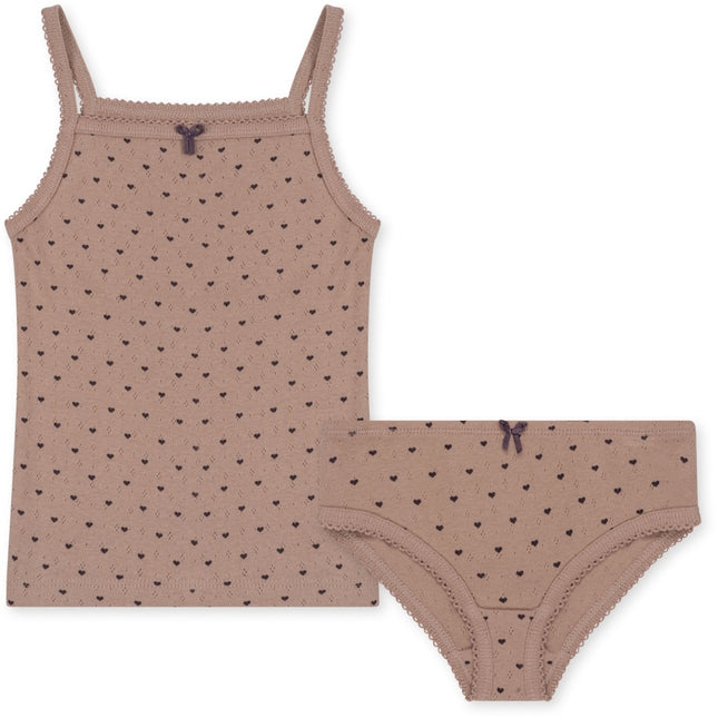 Konges Slojd Set di biancheria intima per bambini Du Coeur Sparrow 2 pezzi