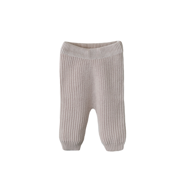 Pantaloni Mushie Baby a maglia grossa Beige