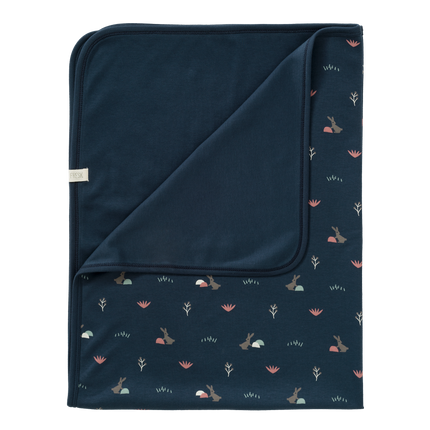 Coperta Fresk per culla Rabbit Mood Indigo 80x100cm