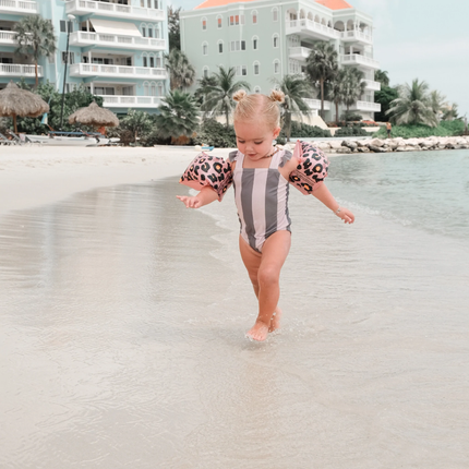 Swim Essentials - Cinghie per il nuoto con stampa pantera 0-2 anni Rosa