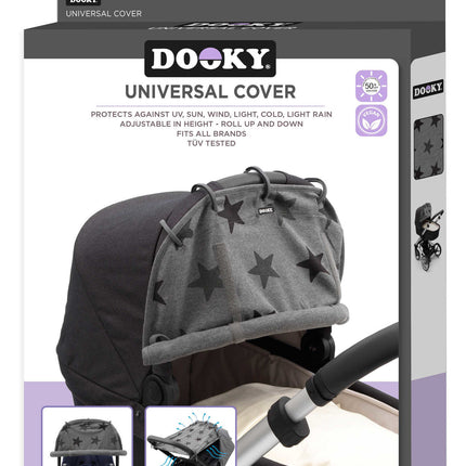 Dooky Parasole Carrozzina Copertura Universale Stelle Grigio Giada