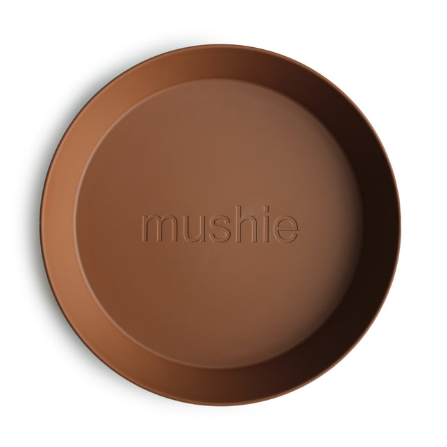 Mushie Baby Plate Rotondo Caramello 2 pezzi