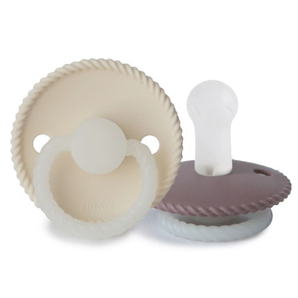 Frigg Tettarella Taglia 2 Corda Crema Notte/Tw.Silicone malva confezione da 2