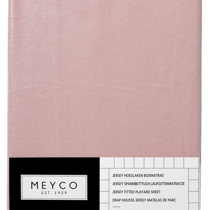 Meyco Lenzuolo Fitted Jersy Box Materasso Rosa Antico 75x95cm